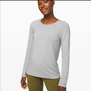 lululemon emerald heathered grey long sleeve top